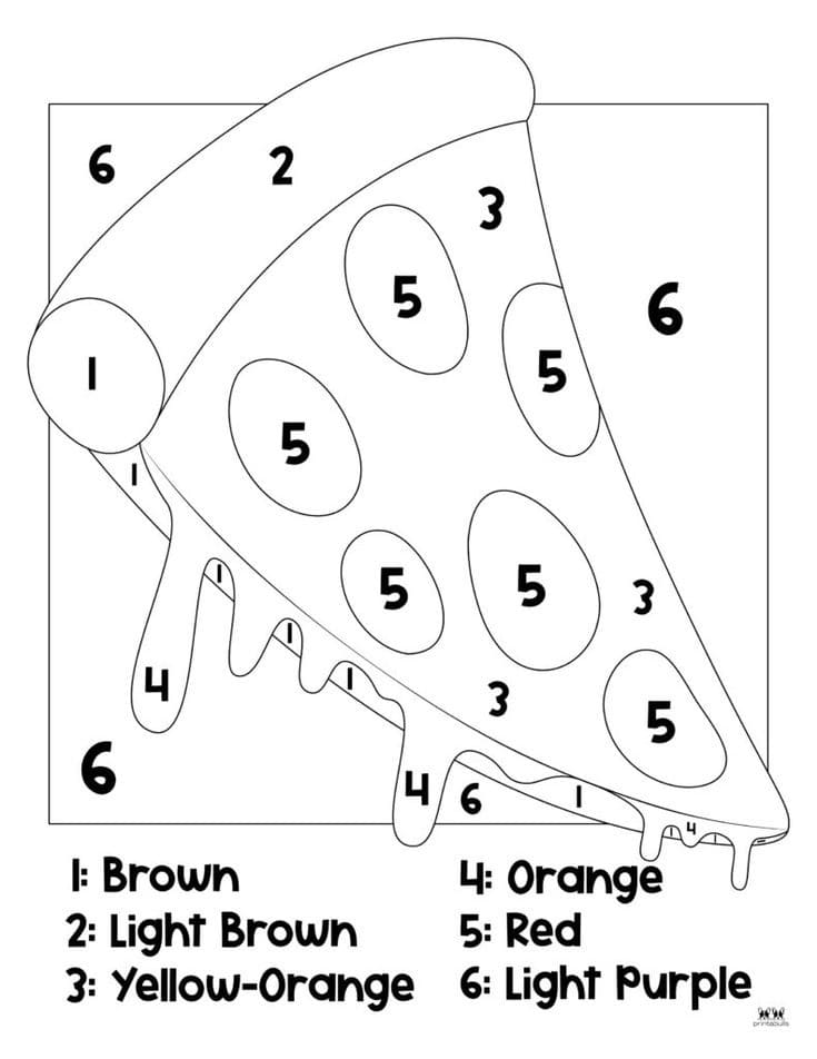 Pizza Simple Coloriage Magique