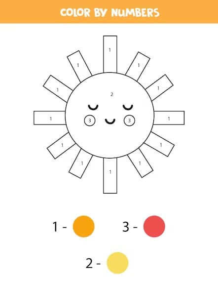 Soleil Simple Coloriage Magique