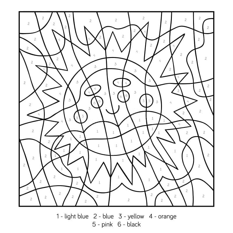 Soleil Souriant Coloriage Magique