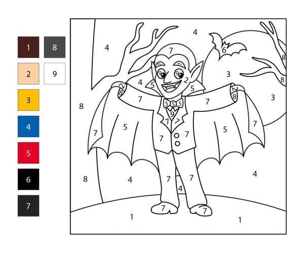 Vampire Amical Coloriage Magique