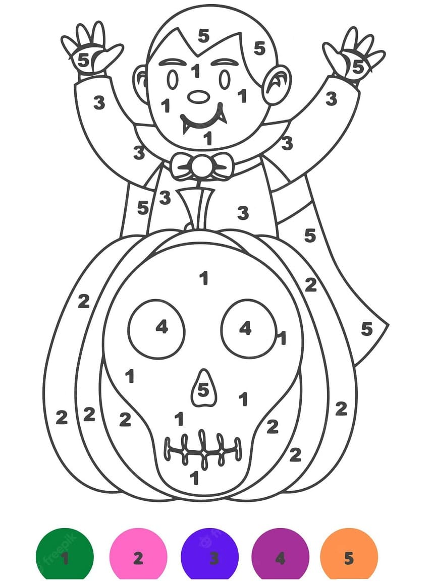 Vampire Mignon Coloriage Magique