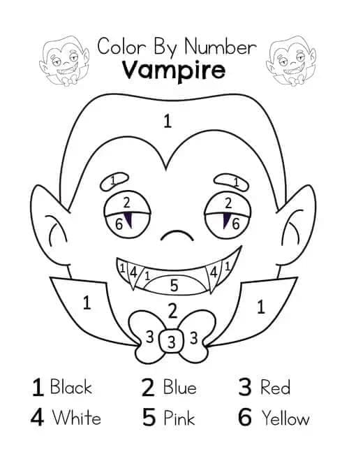 Vampire Souriant Coloriage Magique