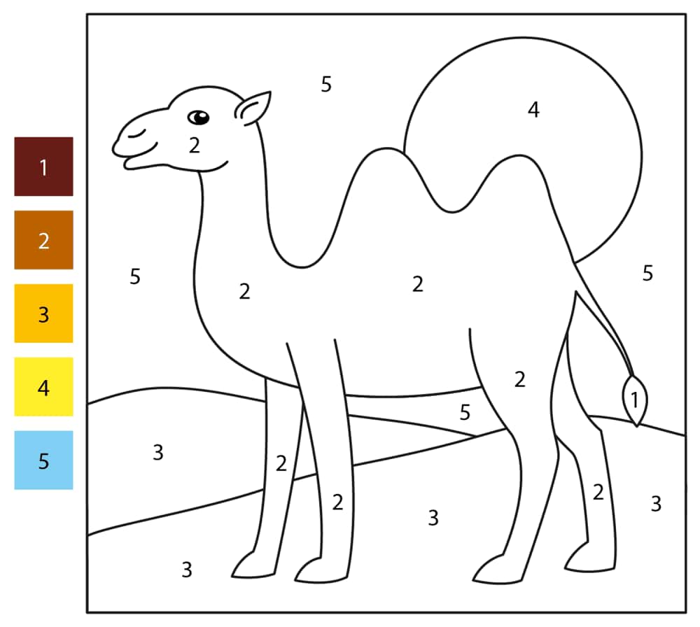 Chameau Facile Coloriage Magique