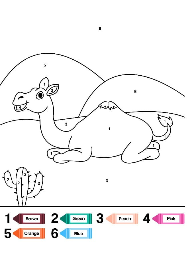 Chameau Heureux Coloriage Magique