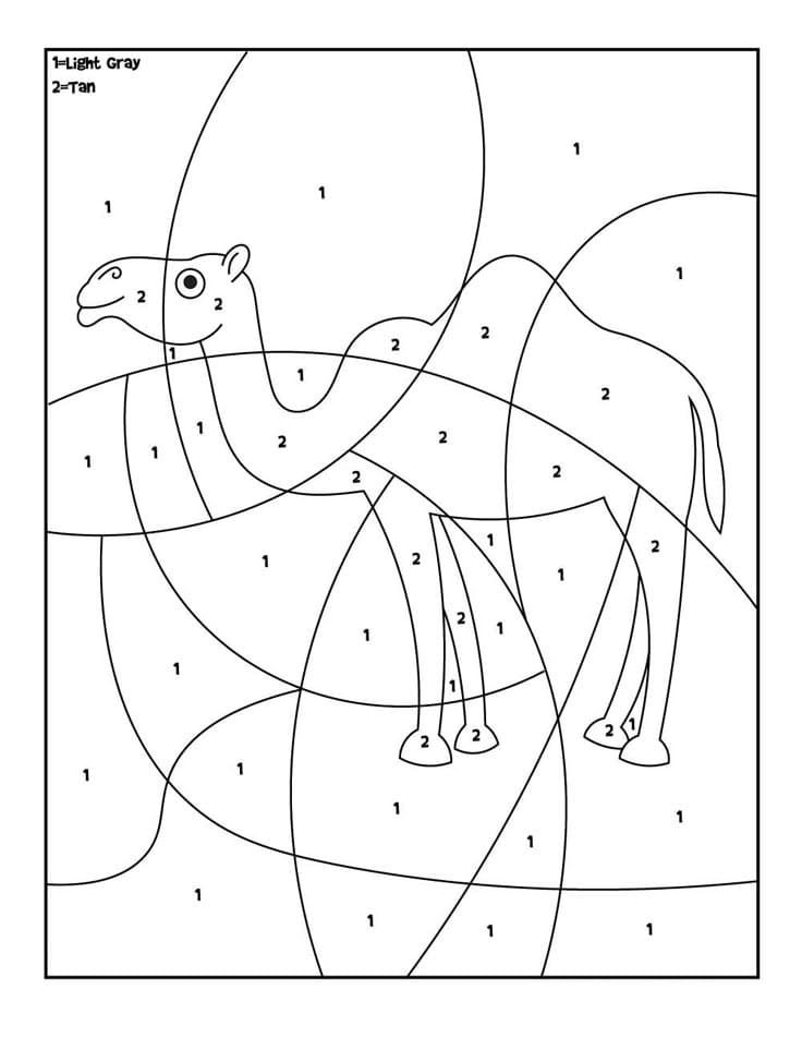 Chameau Simple Coloriage Magique