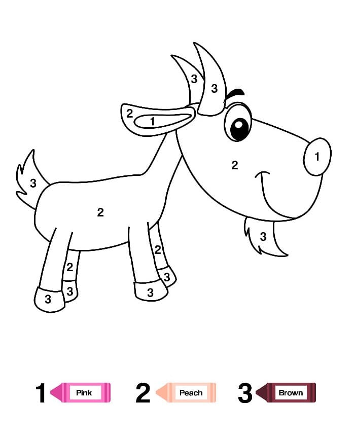 Chèvre Adorable Coloriage Magique