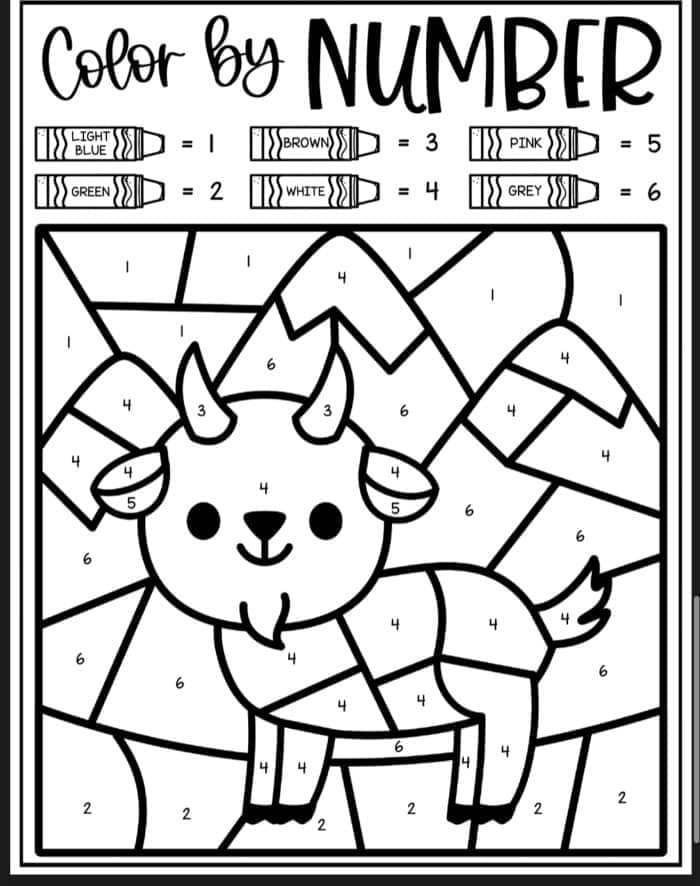 Chèvre Heureuse Coloriage Magique