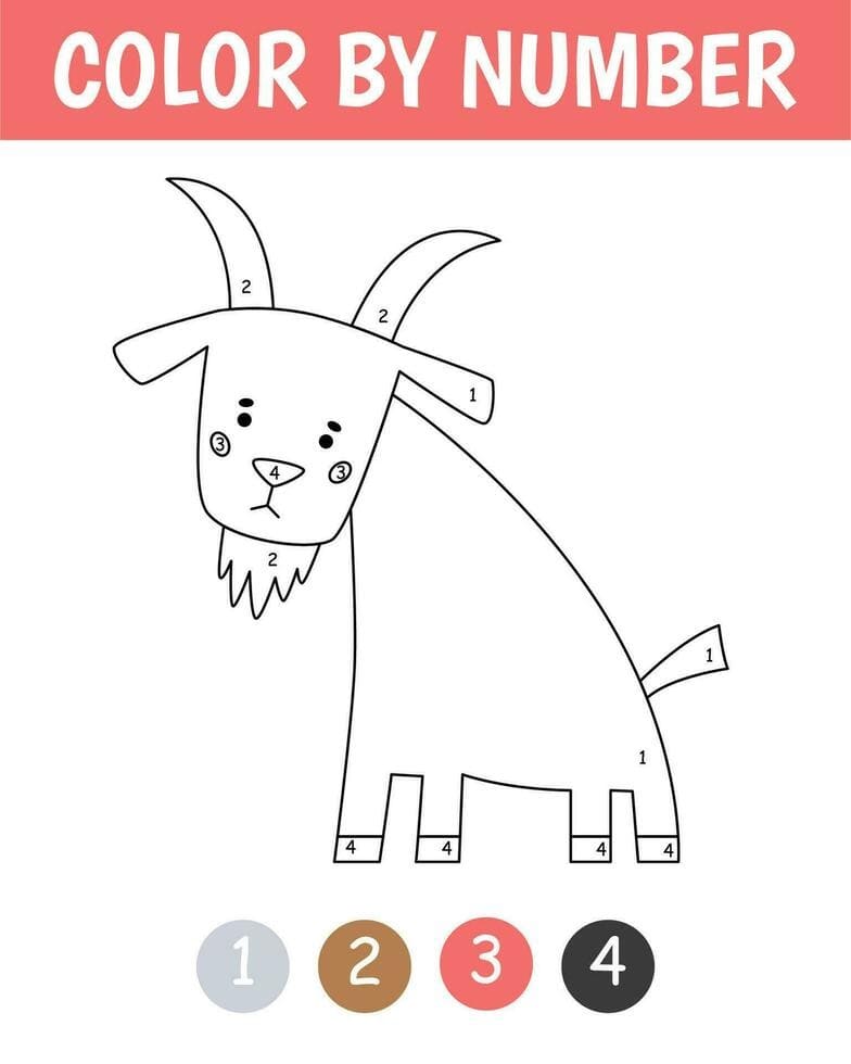 Chèvre Simple Coloriage Magique