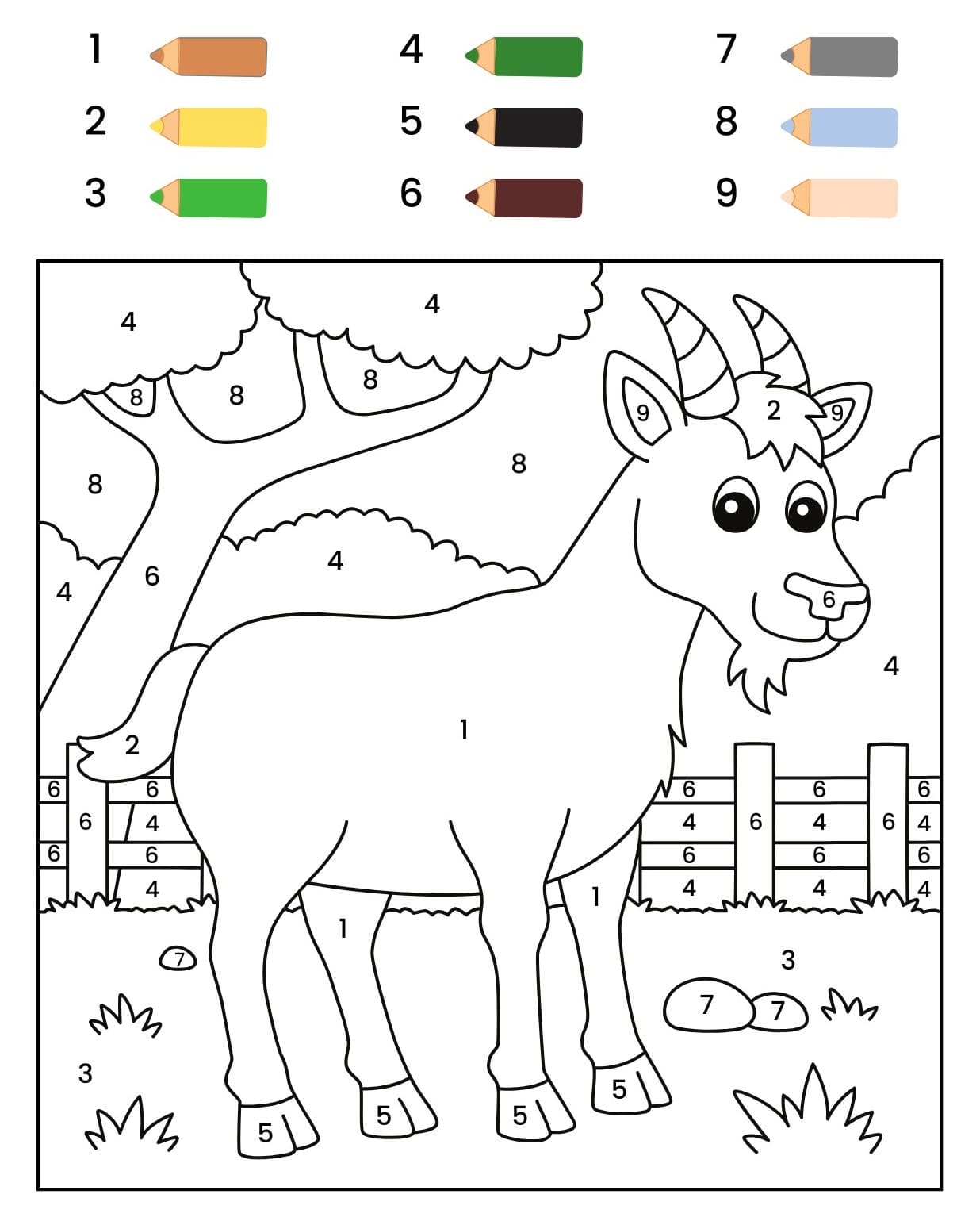 Coloriage Magique Chèvre