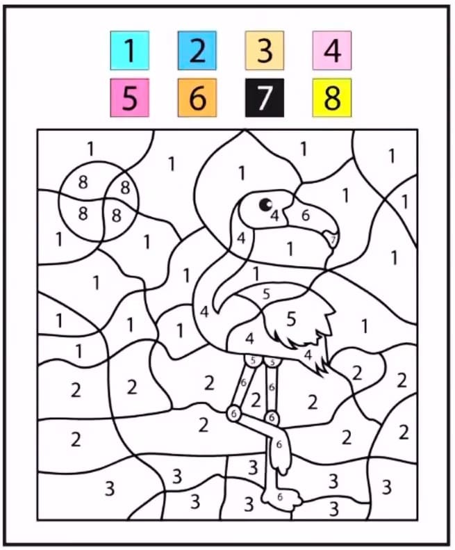 Flamant Rose Facile Coloriage Magique