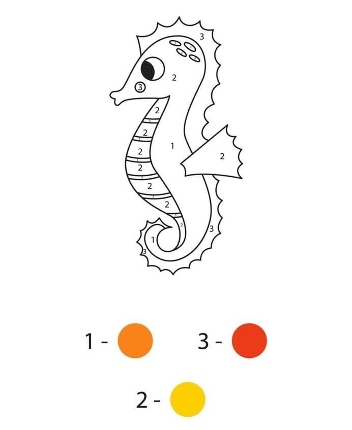 Coloriage Magique Hippocampe