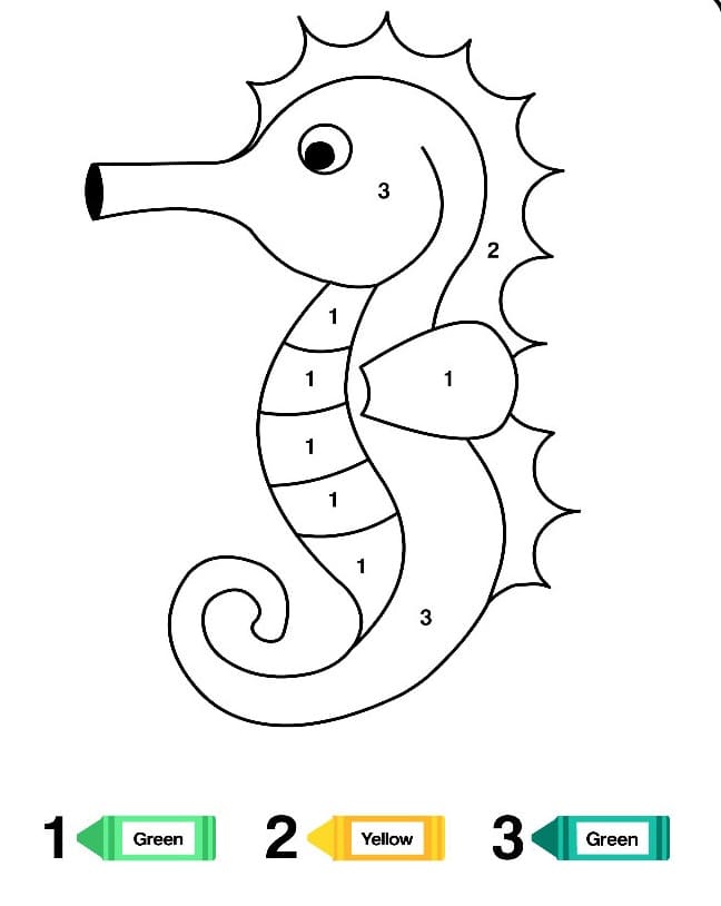 Hippocampe pour Enfants Coloriage Magique