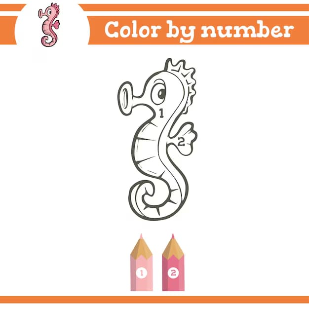 Hippocampe pour la Maternelle Coloriage Magique
