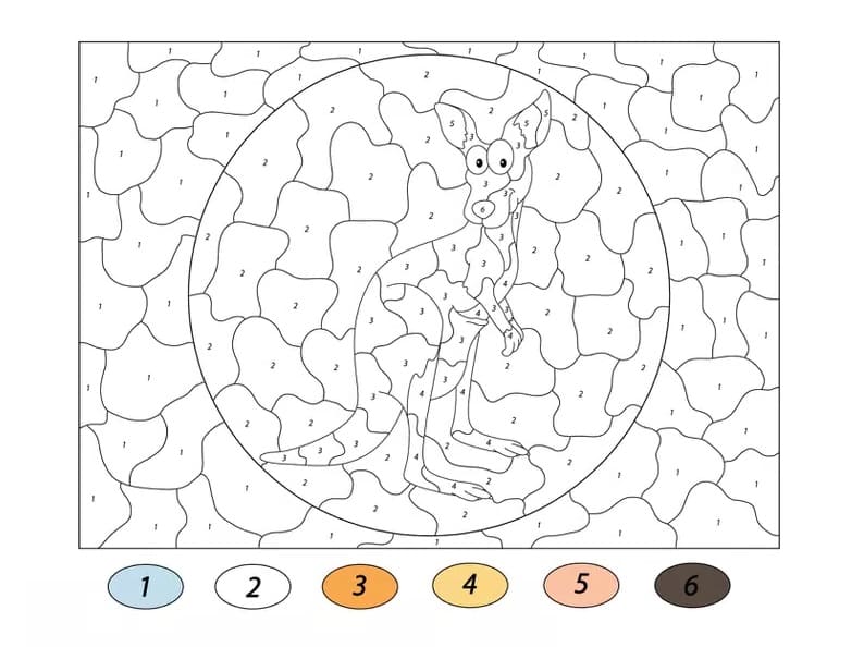 Kangourou Drôle Coloriage Magique