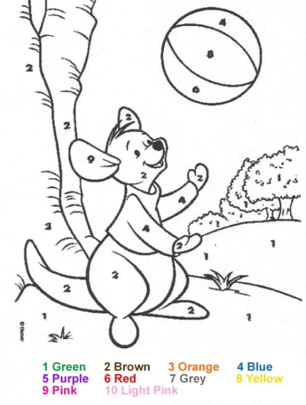 Kangourou de Dessin Animé Coloriage Magique