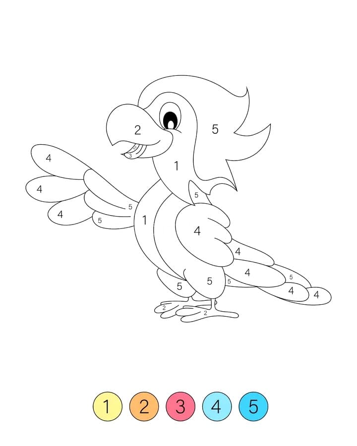 Perroquet Heureux Coloriage Magique