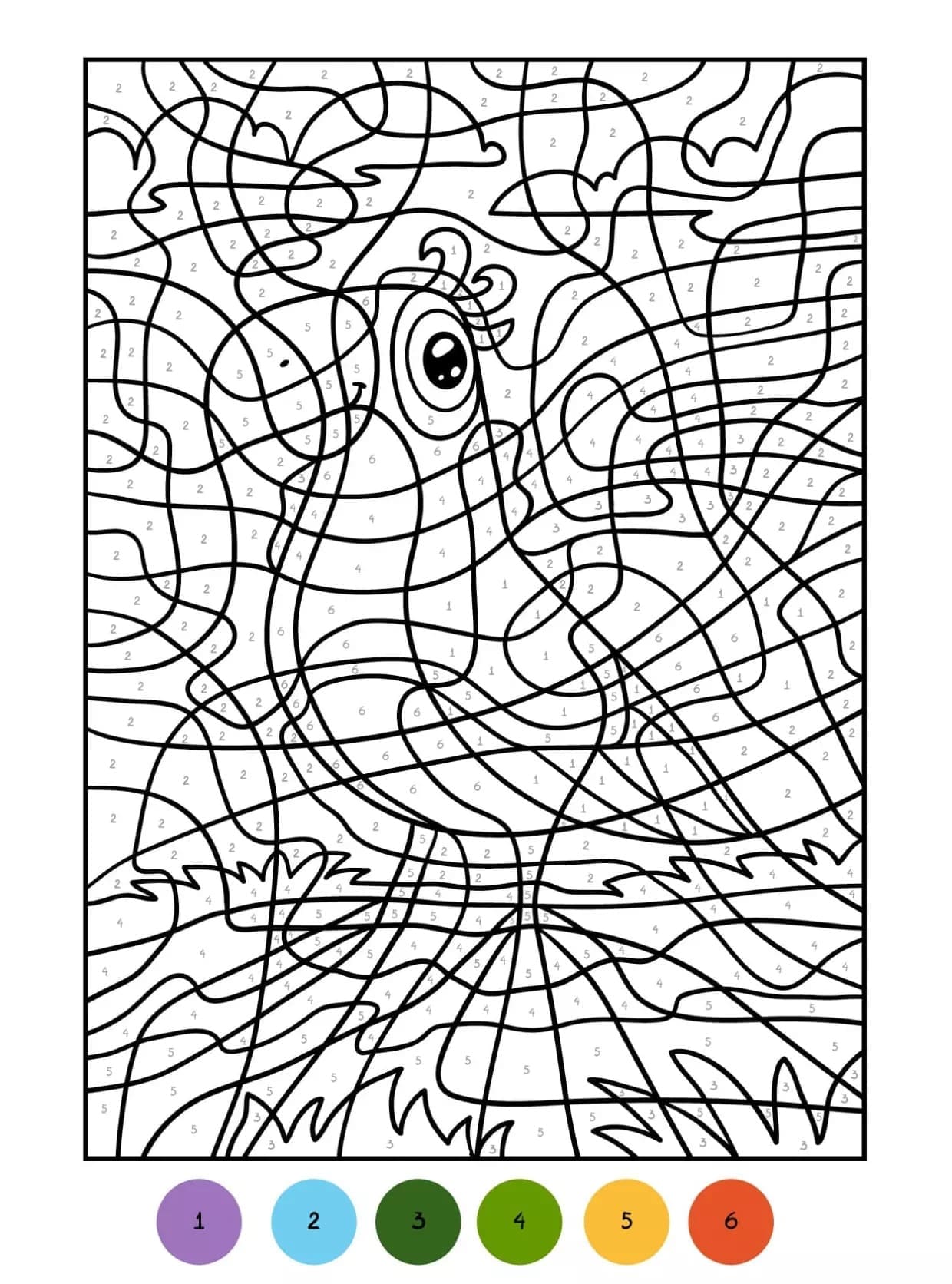 Perroquet Mignon Coloriage Magique