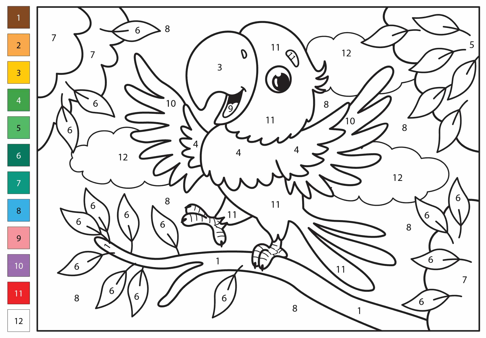 Coloriage Magique Perroquet