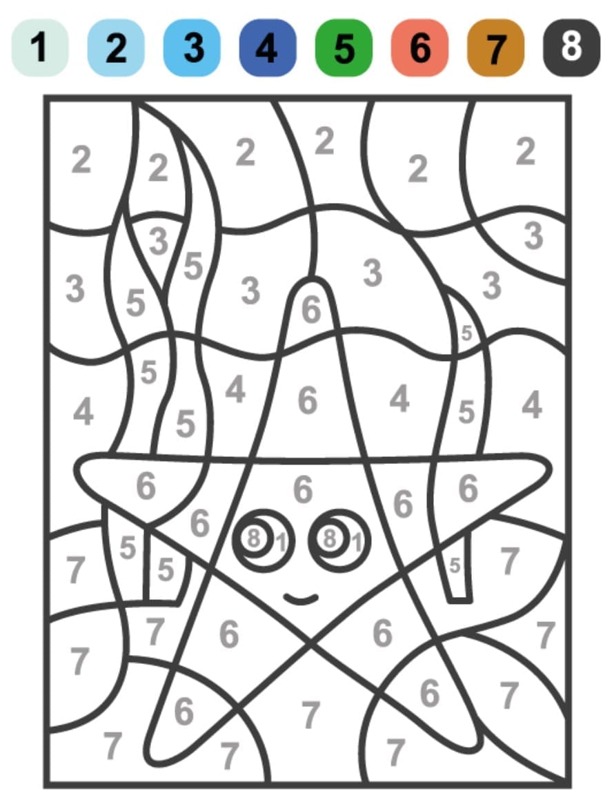 Adorable étoile de mer Coloriage Magique