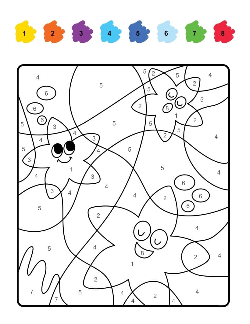 Coloriage Magique Étoile de Mer