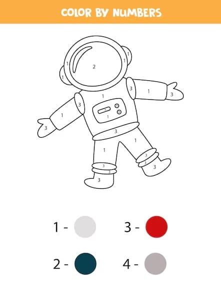 Astronaute Simple Coloriage Magique
