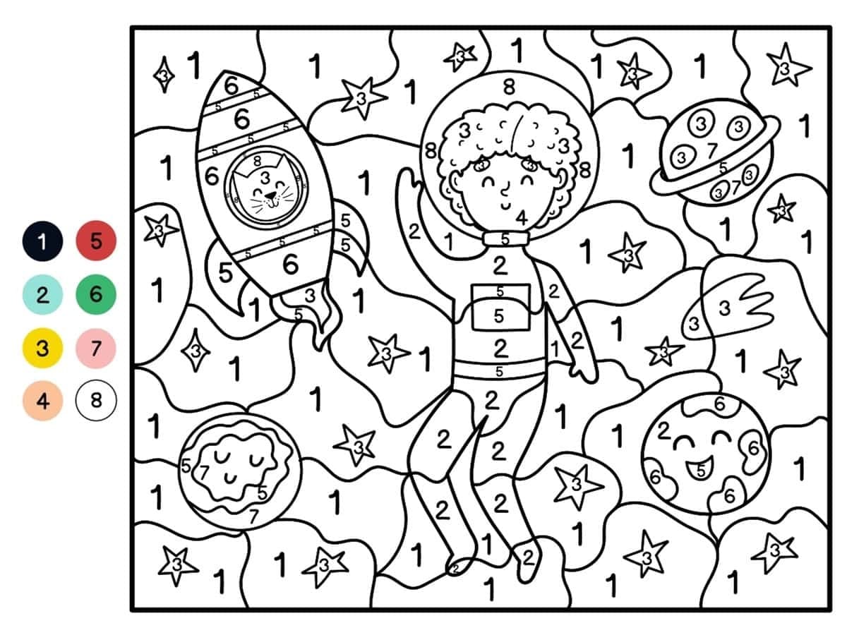 Coloriage Magique Astronaute