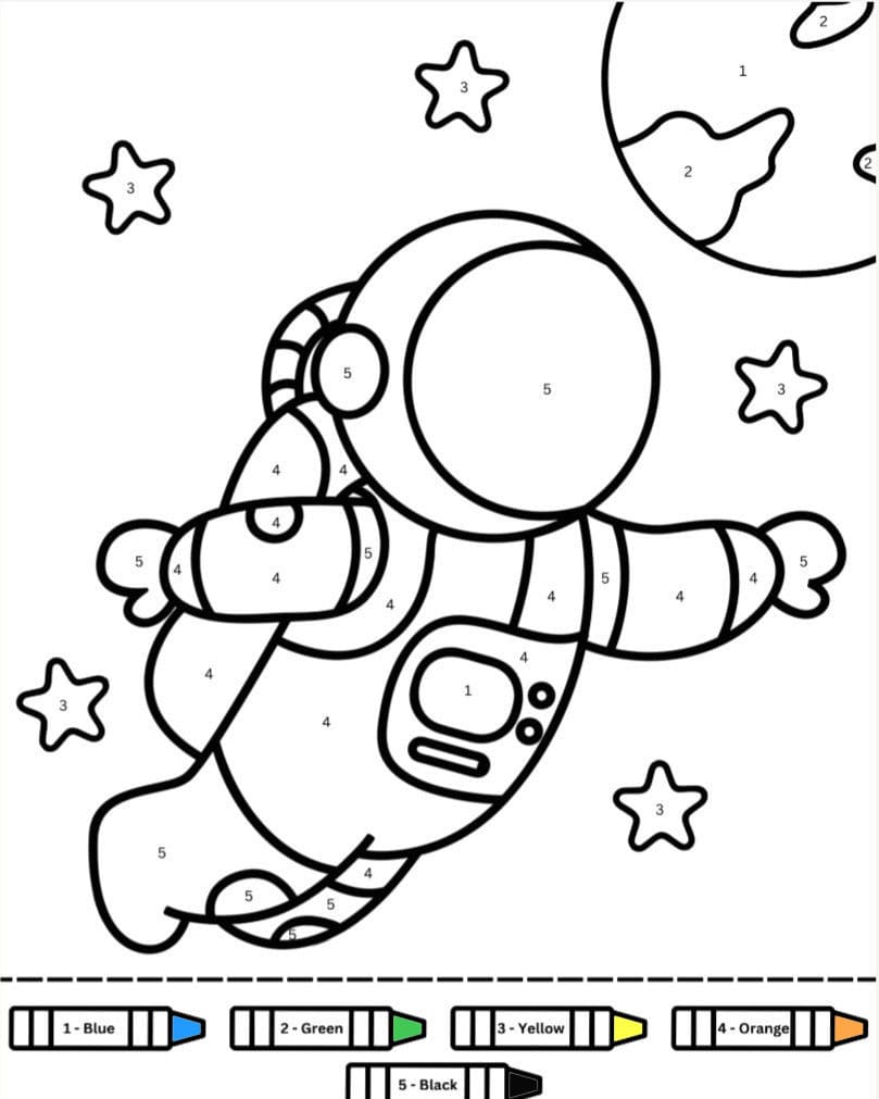 Astronaute pour Enfants Coloriage Magique