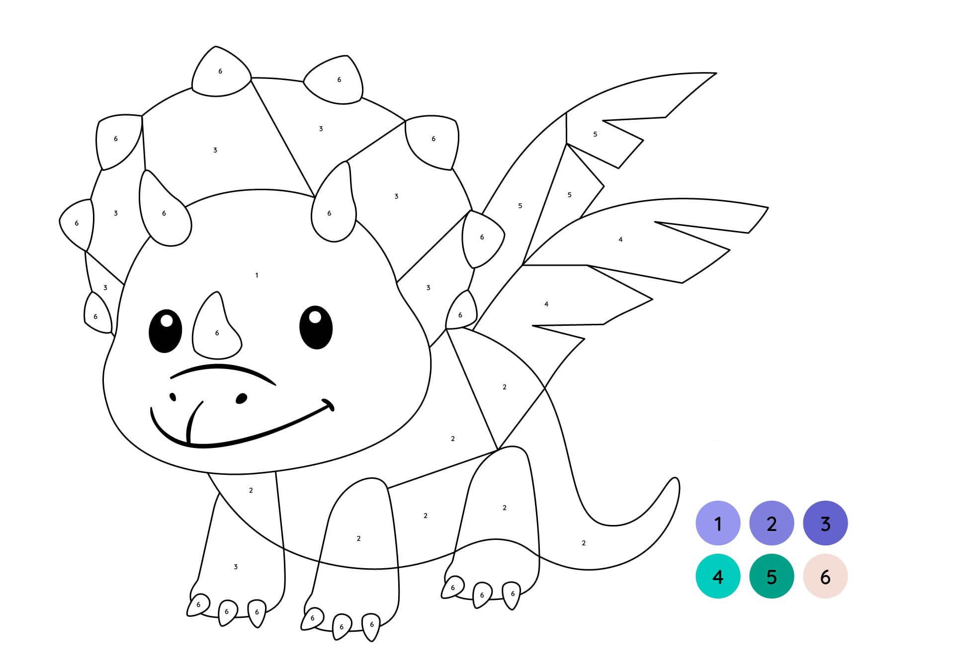 Bébé Tricératops Coloriage Magique