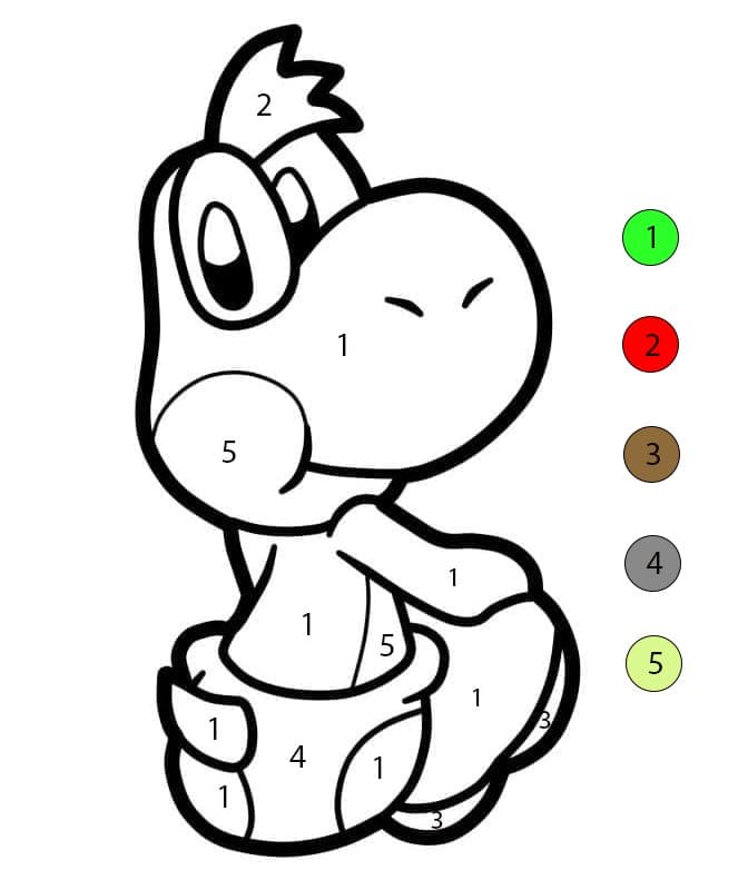 Bébé Yoshi Coloriage Magique