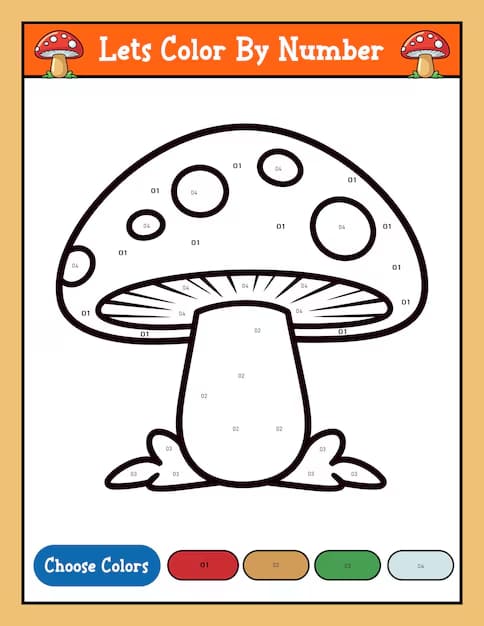Champignon Mignon Coloriage Magique