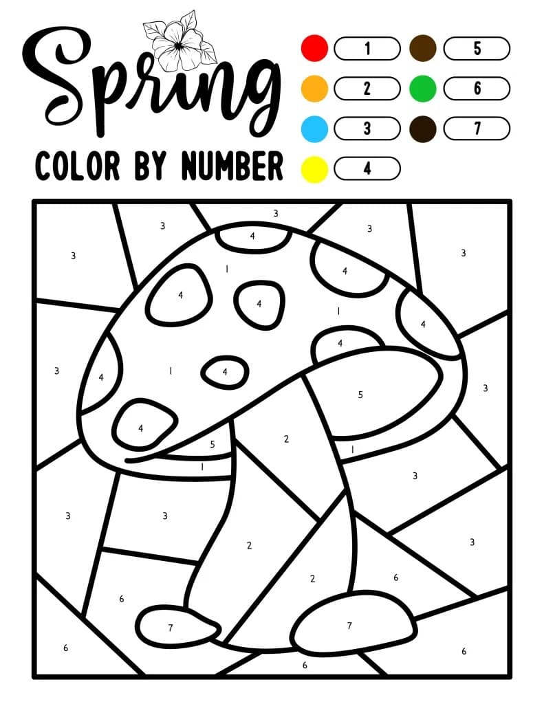 Champignon Simple Coloriage Magique