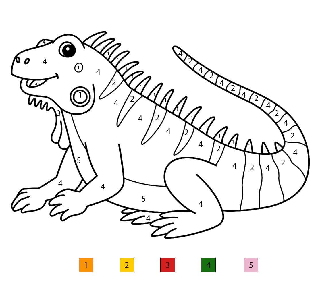 Énorme Lézard Coloriage Magique