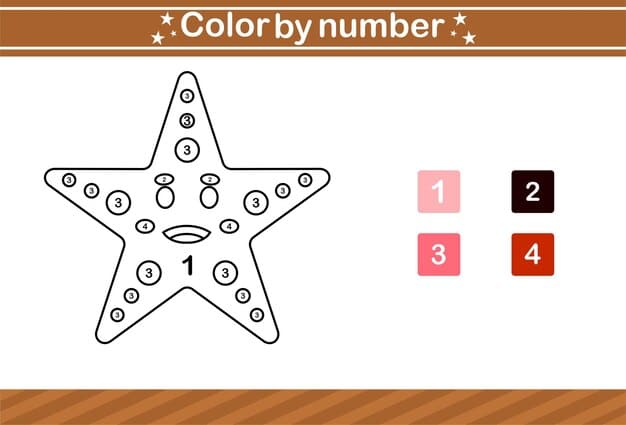 Étoile de mer joyeuse Coloriage Magique