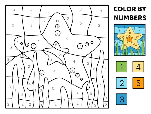 Étoile de mer simple Coloriage Magique
