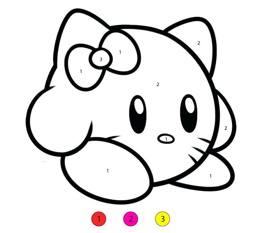 Hello Kitty Kirby Coloriage Magique
