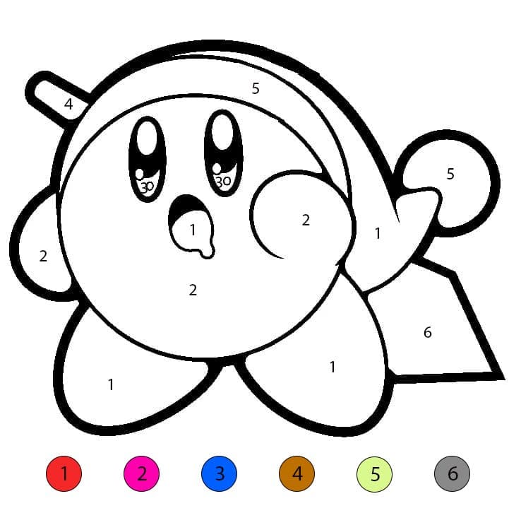 Kirby Affamé Coloriage Magique