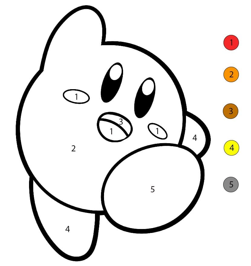 Kirby Joyeux Coloriage Magique