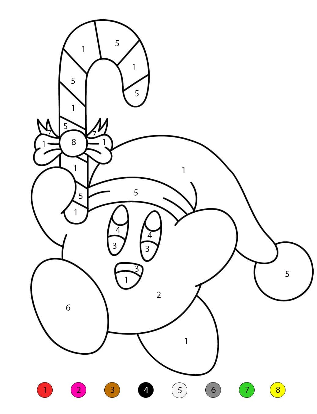 Kirby de Noël Coloriage Magique