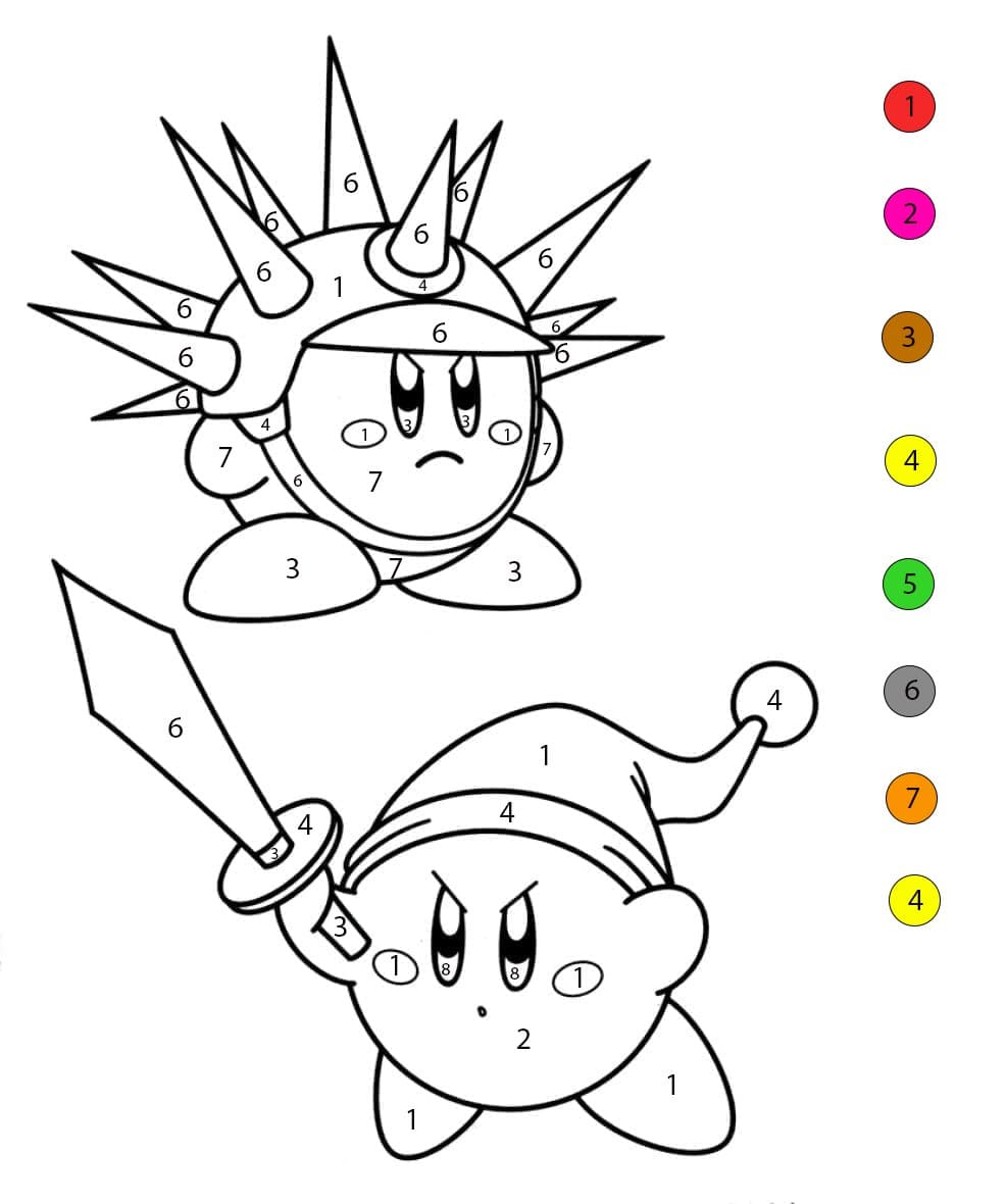 Kirby en Combat Coloriage Magique