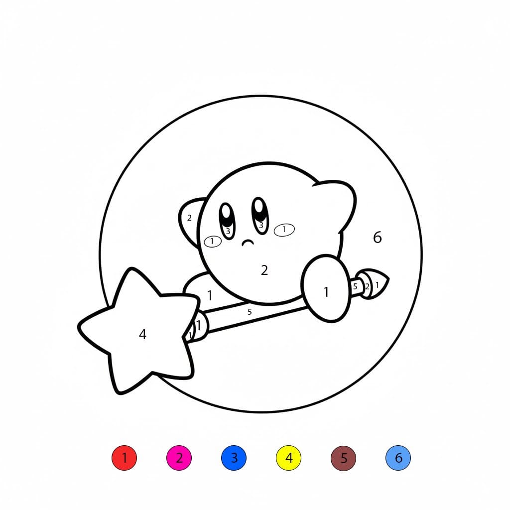 Kirby et le Sceptre Étoilé Coloriage Magique
