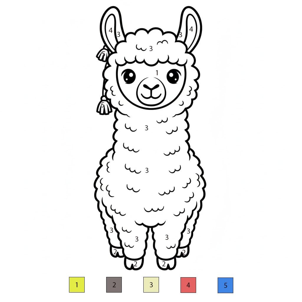 Lama Adorable Coloriage Magique