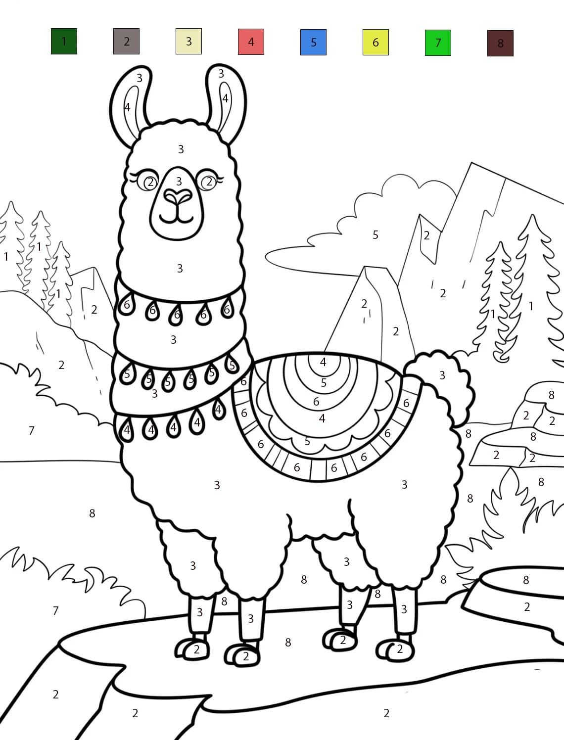 Coloriage Magique Lama