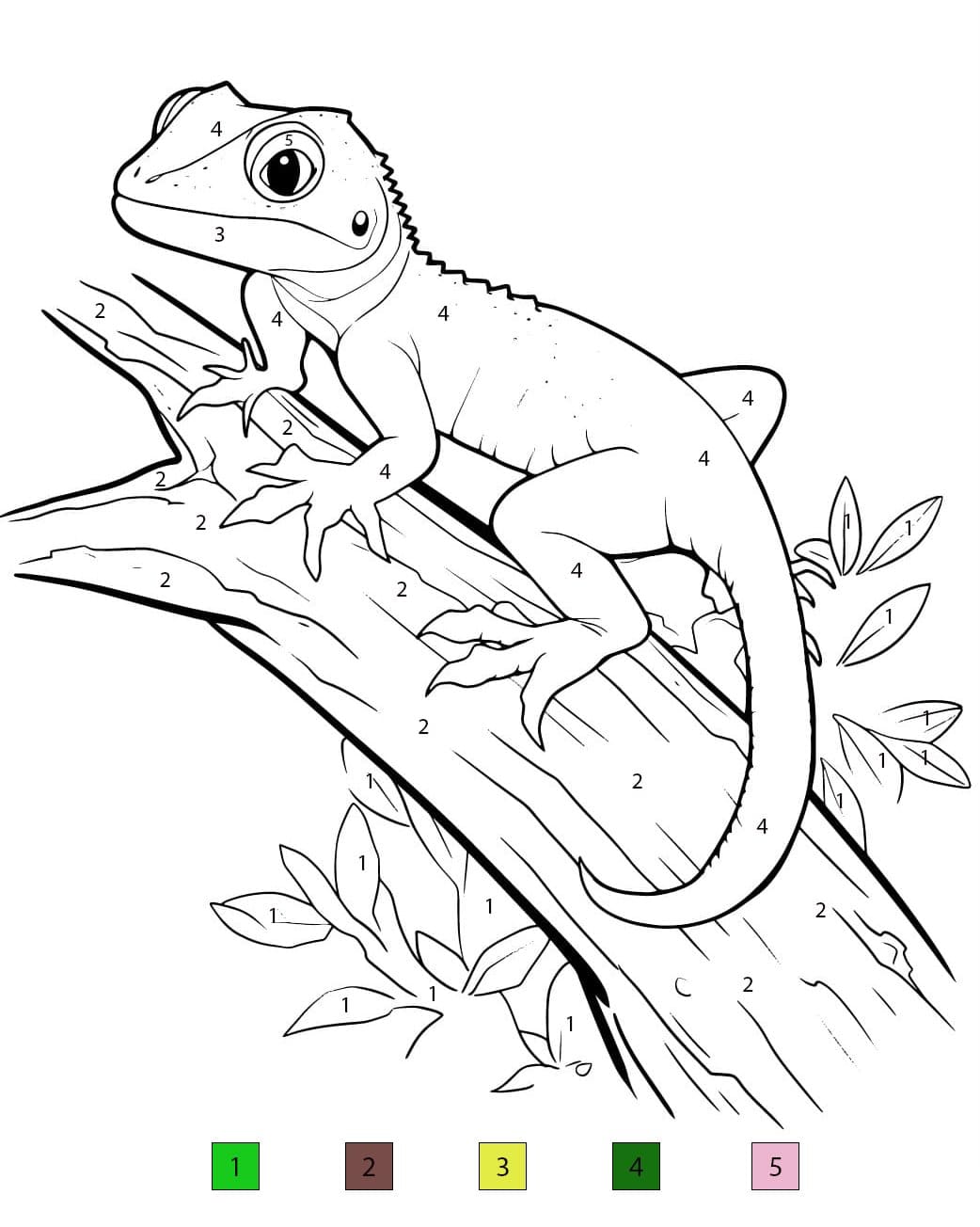 Coloriage Magique Lézard