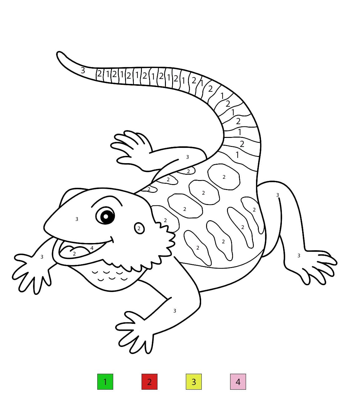 Lézard Heureux Coloriage Magique