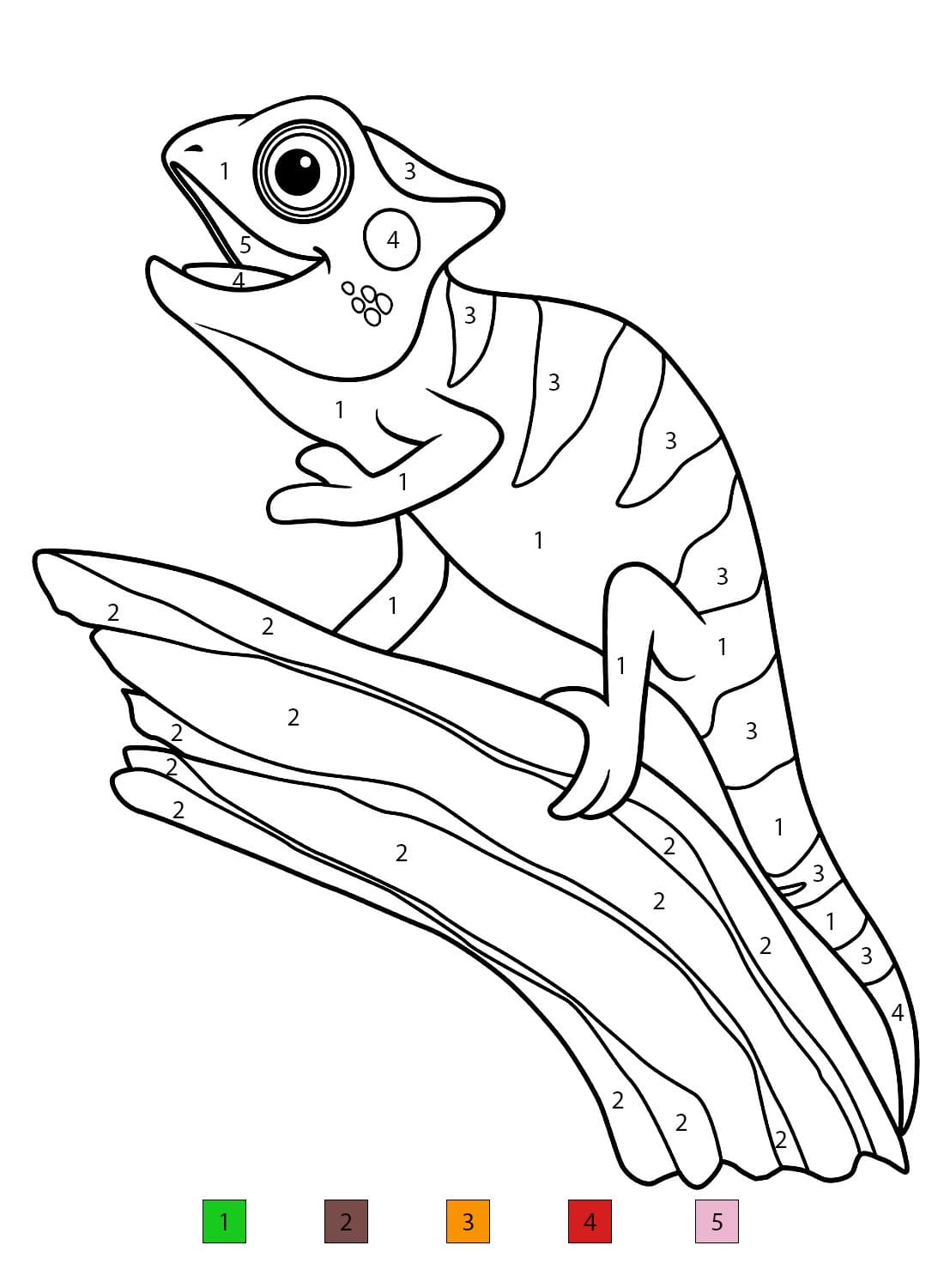 Lézard Mignon Coloriage Magique