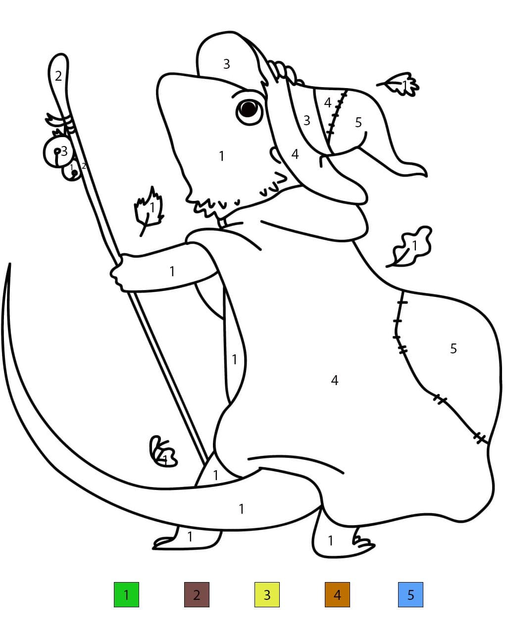 Lézard de Dessin Animé Coloriage Magique