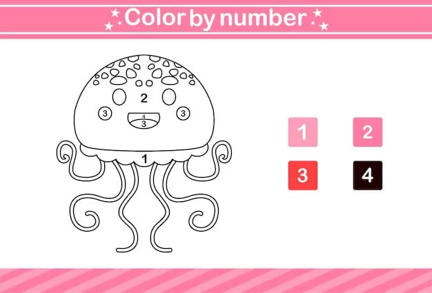 Méduse Facile Coloriage Magique