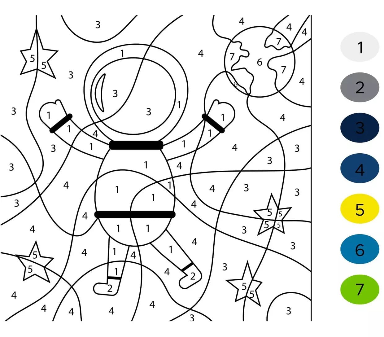 Petit Astronaute Coloriage Magique