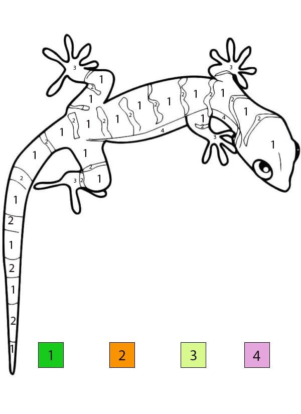 Simple Lézard Coloriage Magique