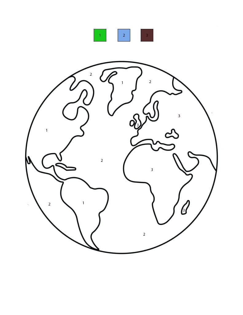 Terre Simple Coloriage Magique